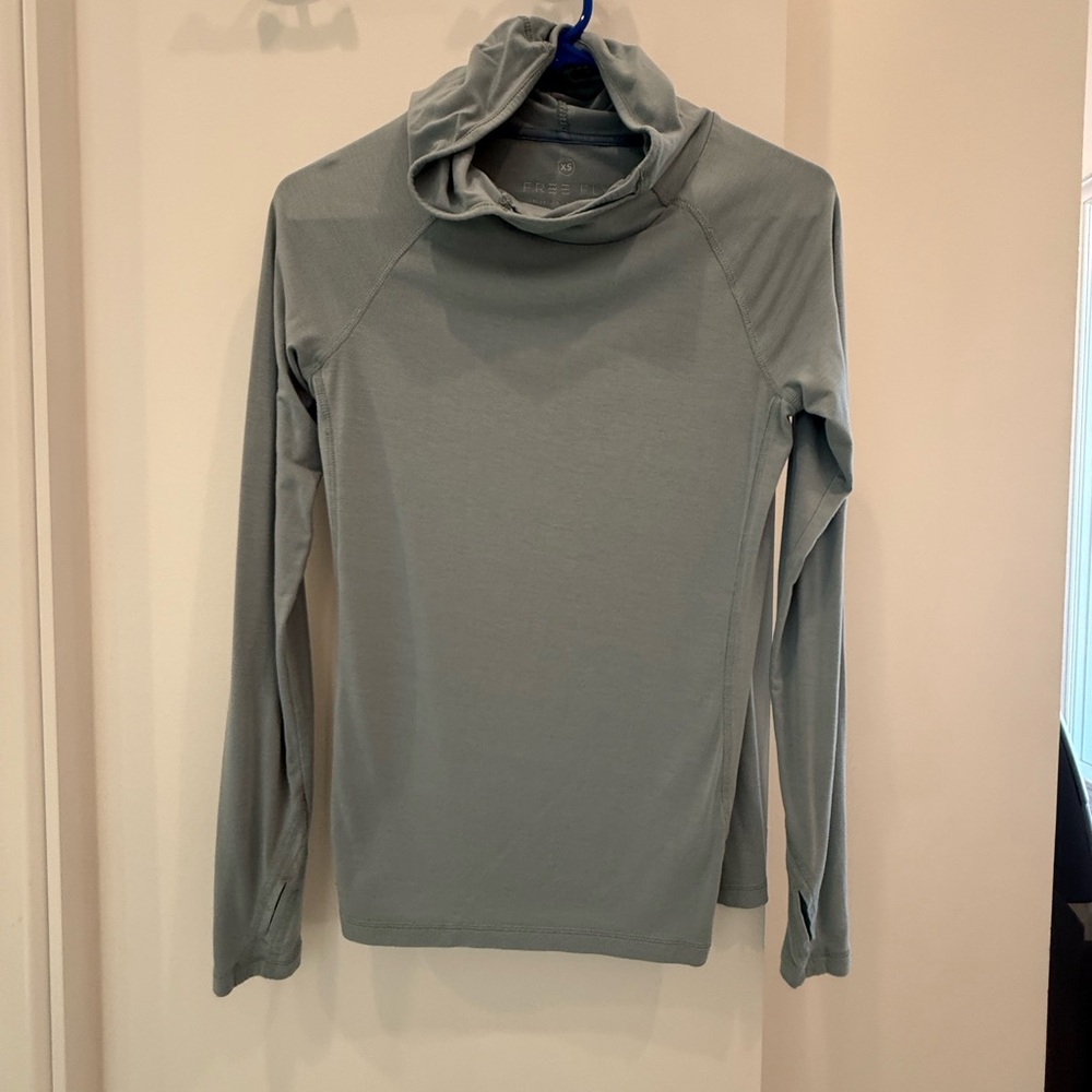 Women’s Free Fly Green/Gray Long Sleeve Hoodie - XS